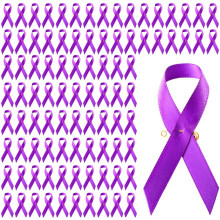 Purple Awareness Ribbon Pins Lapel 100PCS