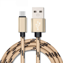 FREEDOMTECH1,8 m flätad USB C till USB A-kabel i nylon - snabbladdning för kompatibel med Samsung Galaxy Note8, S8/S8+, Apple New MacBook,