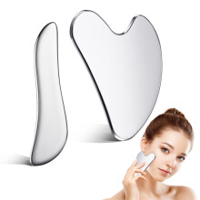 Facial Gua Sha Tool Stainless Steel 2PCS