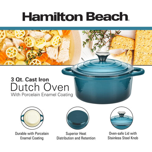 Enamel Cast Iron Dutch Oven Gray 5.5-Quart 1