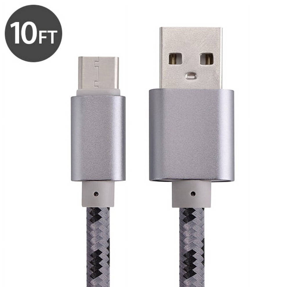 Usb C To Usb A Charging Cable Nylon Braided 10Ft 9314556550829