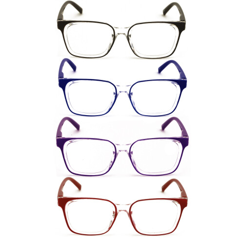 Reading Glasses Transparent Spring Hinge +2.75 4 Pairs 2