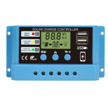 (30A) 10-30A Solar Panel Regulator Battery Charge Controller LCD Auto Dual USB 12V/24V