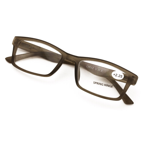 Rectangular Reading Glasses with Spring Hinge +2.25 1