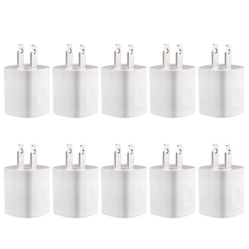 FREEDOMTECH USB Wall Charger Cube 1A 10-Pack