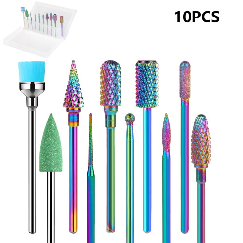 Peaoy nail drill bits for electric nail drill 10 pcs