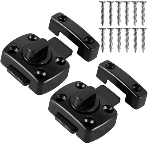 Rotary Bolt Latch Zinc Alloy 2 pcs 180 Switch