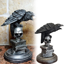 Gothic Crow Resin Figurine for Halloween Decor