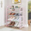 TRIEIY Shoe Rack Black 4-Layer Stackable Wire 6
