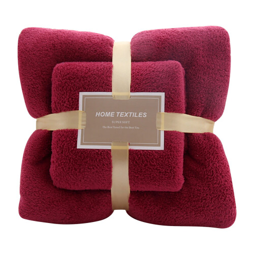 Wine Stripe Bath Towel Set Soft Absorbent 2 Piece