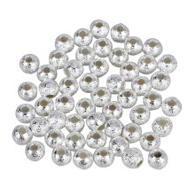Silver Plated Sparkle Round Beads 4mm (50)