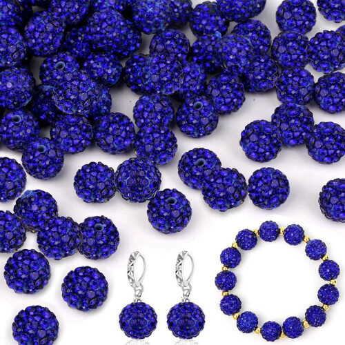 Rhinestone Beads 10mm Dark Blue 150 pcs