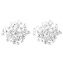 Silver 4-Leaf Filigree Bead Caps 200 pcs 8mm