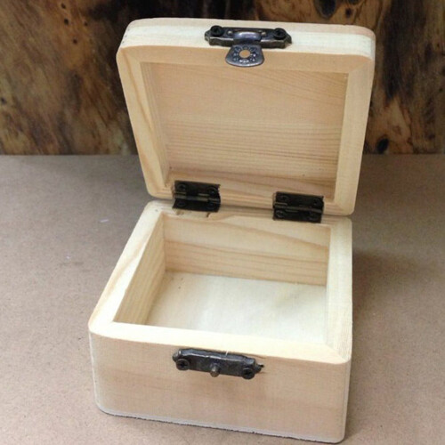 Wooden Keepsake Box with Hinged Lid 1 Pack 2
