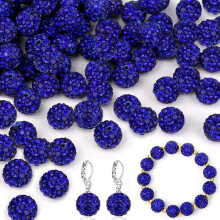 Rhinestone Beads Dark Blue 10mm 150 pcs