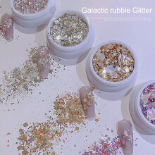 Pink nail art sequins irregular reflective 1 box