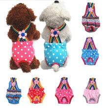 Pañales reutilizables y lavables LOVEVER para perritas con botones ajustables, estampado de lunares, tirantes elásticos, compatibles con perras