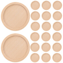 Wood Round Trays 30mm OD 25mm ID Khaki 50pcs