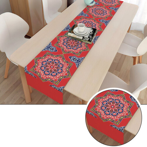 Table runner holiday moon design linen 1 piece 2