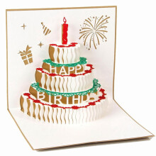 PeggyDoll 3D pop-up birthday card gold 1 piece