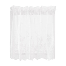White sheer curtain panel 24 x 29 inches