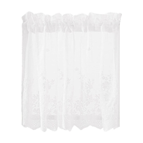 White sheer curtain panel 24 x 29 inches
