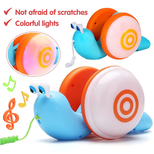 LNKOO Pull-Along Snail Toy for Toddlers 12M+