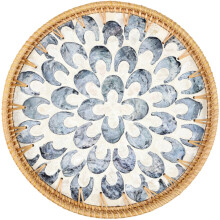 Round Rattan Serving Tray Natural 30x30x3cm