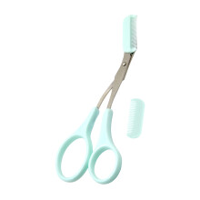 Eyebrow Trimmer Scissors Stainless Steel with Comb 1 Pair