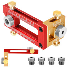 Dowel Jig Kit Aluminum Adjustable Drill Guide with 6mm 8mm