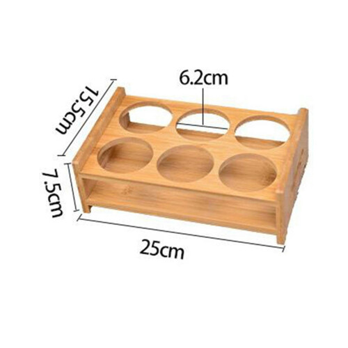 Wooden Tray Stand for Drinks - 6-Cup Holder 2