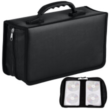 PU Leather CD Binder Case 128-Disc Portable Organizer