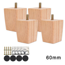 Pcapzz wooden sofa legs walnut square 4 pcs