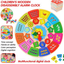 LNKOO wooden learning clock for toddlers 3+