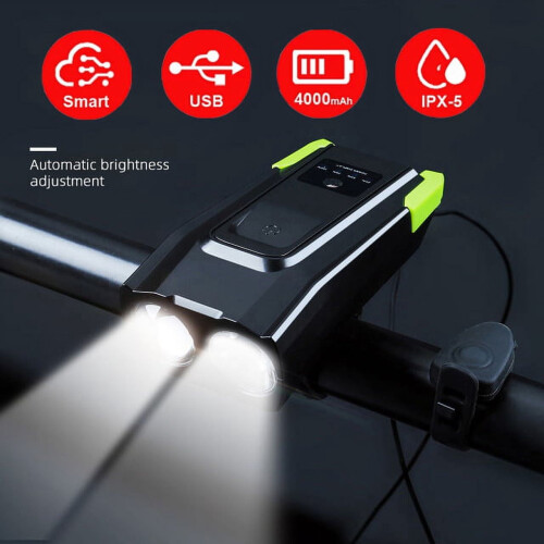LNKOO自行车前灯 LED 800流明 6模式 触控 USB充电