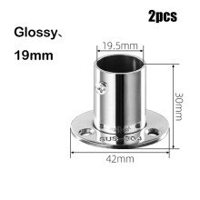 Steel Wardrobe Bracket Flange Rail Socket 2 pcs