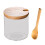 Glass condiment cups with lids and spoons set 2