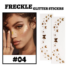 Metallic Face Tattoos Butterflies Freckles 12pcs