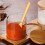 Glass condiment cups with lids and spoons set 5