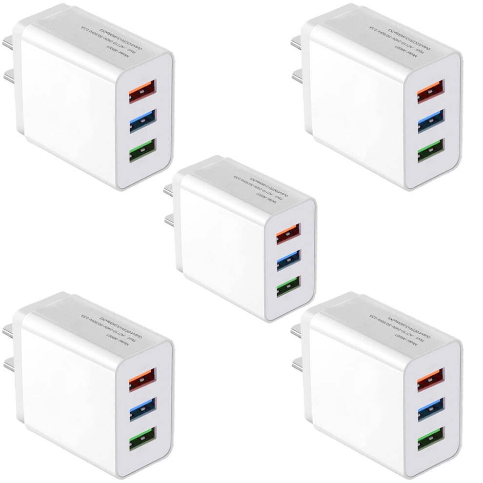 Usb Wall Charger 3.1A 3-Port 5-Pack 9314556550034