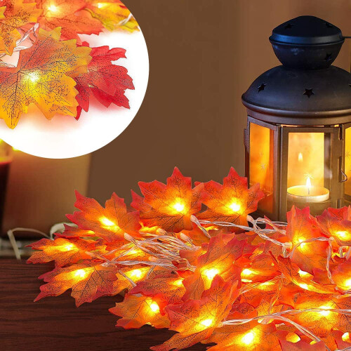 Maple Leaf String Lights 20LED 10FT Battery Operated Pack 2