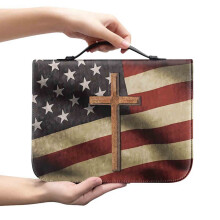 Floral Leather Bible Cover with Handles