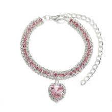 (A08) Pet Collar Jewelry Love Crystal Kitten Cat Dog Collar Love Pendant Luxury Pet Collar Pet Supplies Cute
