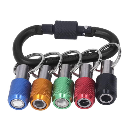 Hex Shank Bit Holder with Magnetic Socket and Carabiner 2