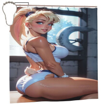 Lola Bunny cartoon shower curtain 72 x 72 inches waterproof