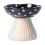 Ceramic Elevated Cat Bowl with Polka Dot Design 1