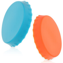 Silicone Can Covers for Soda Cans Orange Blue 2pcs