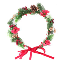 Christmas wreath headband with berries and pine