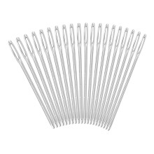 Silver blunt eye knitting needle stainless steel 20 pcs 52mm