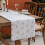 White fur table runner with snowflakes 13 x 71 inch 2